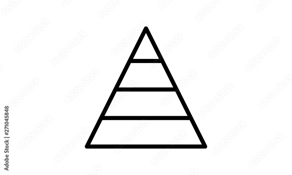 Poster pyramid icon for business hierarchy and management structure