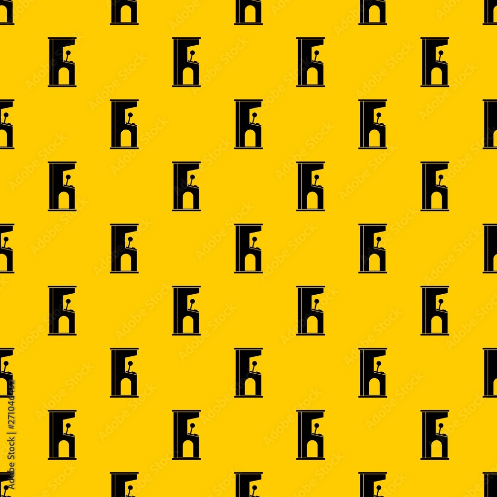 Poster retro style arcade game machine pattern seamless vector repeat geometric yellow for any design