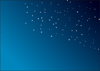 Vector illustration of simply night starry sky.  Gradient dark blue background. Header or footer banner template with copy space.