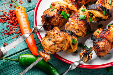 Kebab on skewers