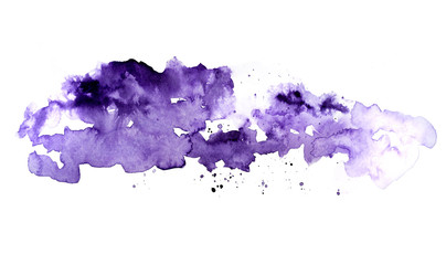 Violet watercolor ink spot picture