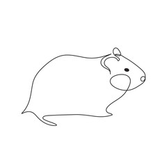 Hamster icon. Thin line illustration. Rodent. Contour symbol. Vector isolated outline drawing. Editable stroke