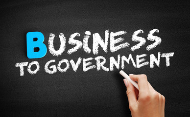 Business To Government text on blackboard, concept background