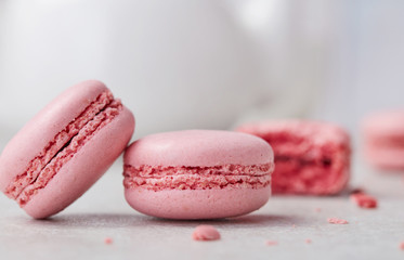 Pink macaroons close-up