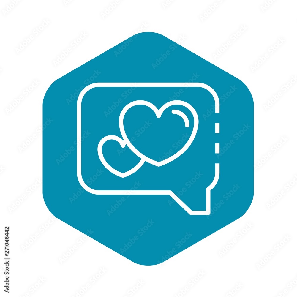 Poster heart in bubble chat icon. outline heart in bubble chat vector icon for web design isolated on white