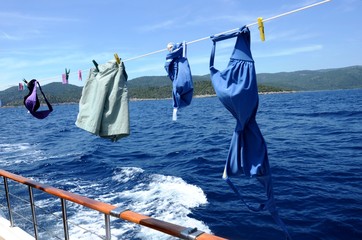 Go&eacute;lette turque navigant de Bodrum aux criques du golfe de Gokova (Turquie)