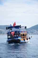 Goélette turque navigant de Bodrum aux criques du golfe de Gokova (Turquie)