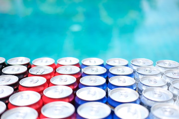summer drinks at poolside bar background
