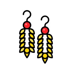 Earring vector icon, filled style editable outline