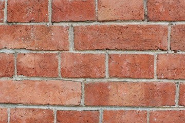 Old red brick wall. Close-up background for design