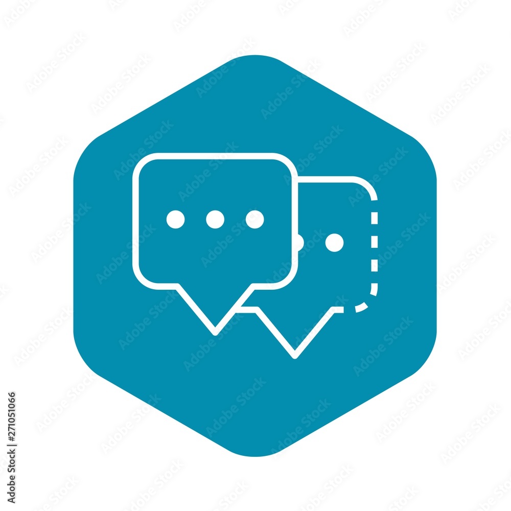 Poster double chat bubble icon. outline double chat bubble vector icon for web design isolated on white bac