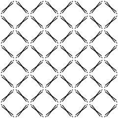 Fototapeta premium Minimalist design for printing on fabric, textiles. Geometric motif. One color - white on black. Seamless pattern. Vector illustration