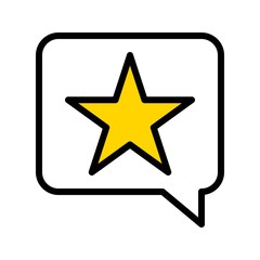Star in speech bubble vector, Social media filled editable stroke icon
