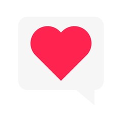 Heart in speech bubble vector, Social media flat style icon