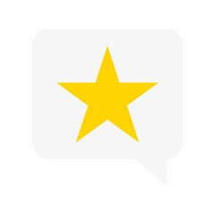 Star in speech bubble vector, Social media flat style icon