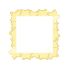 Frame template with cartoon stars and copy space.