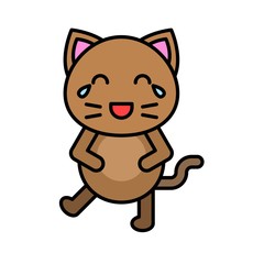 Cute Cat avatar vector illustration, filled icon editable stroke