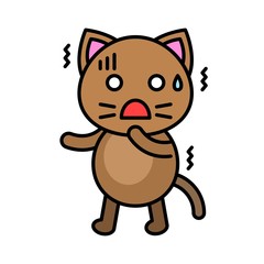 Cute Cat avatar vector illustration, filled icon editable stroke