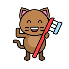 Cute Cat avatar vector illustration, filled icon editable stroke
