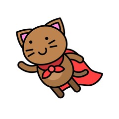 Obraz na płótnie Canvas Cute Cat avatar vector illustration, filled icon editable stroke