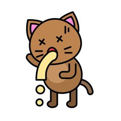 Cute Cat avatar vector illustration, filled icon editable stroke