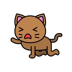 Cute Cat avatar vector illustration, filled icon editable stroke