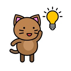 Cute Cat avatar vector illustration, filled icon editable stroke