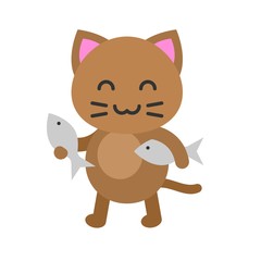 Obraz na płótnie Canvas Cute Cat avatar vector illustration, flat icon