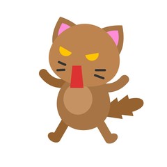 Cute Cat avatar vector illustration, flat icon