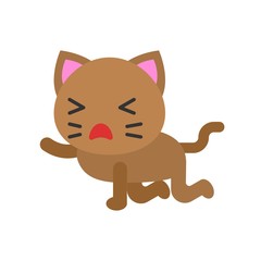 Cute Cat avatar vector illustration, flat icon