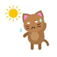 Cute Cat avatar vector illustration, flat icon