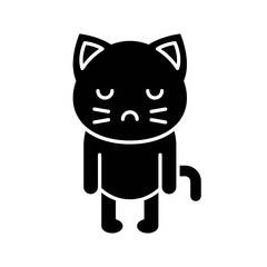 Cute Cat avatar vector illustration, solid icon