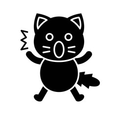 Cute Cat avatar vector illustration, solid icon