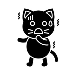 Cute Cat avatar vector illustration, solid icon
