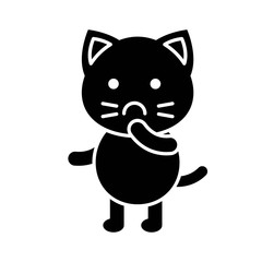 Cute Cat avatar vector illustration, solid icon