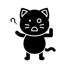 Cute Cat avatar vector illustration, solid icon