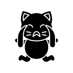 Cute Cat avatar vector illustration, solid icon