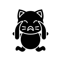 Cute Cat avatar vector illustration, solid icon