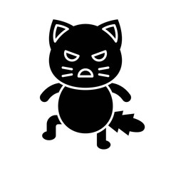 Cute Cat avatar vector illustration, solid icon