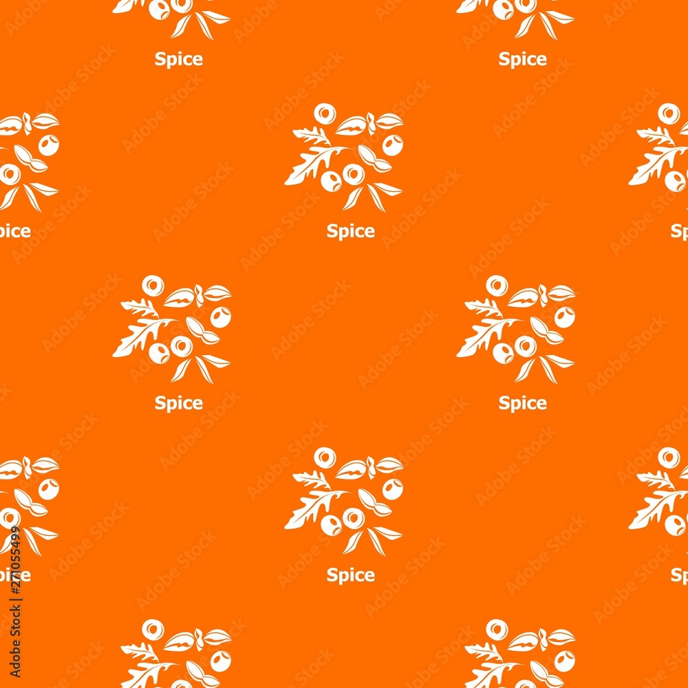 Poster spice pattern vector orange for any web design best
