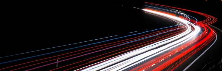 Photo sur Plexiglas Autoroute dans la nuit feux de voitures avec nuit