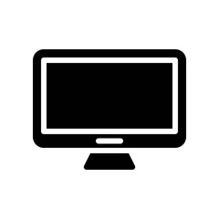Computer monitor vector, Electronic device solid style icon