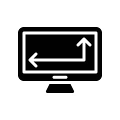 Computer monitor vector, Electronic device solid style icon