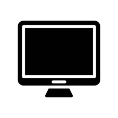 Computer monitor vector, Electronic device solid style icon