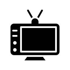 Television vector, Electronic device solid style icon