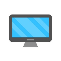 Computer monitor vector, Electronic device flat style icon