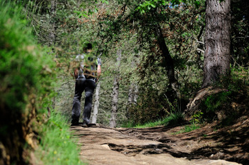 Naklejka premium Gorbea Natural Park, Alava (Basque Country)/Spain; 01-06-2019: Path of Pastorate GR-282.
