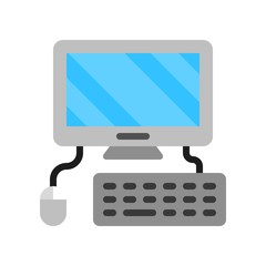 Computer vector, Electronic device flat style icon