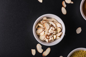 Almond petals closeup