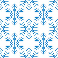 Seamless pattern. White snowflakes on a white background. New Year.